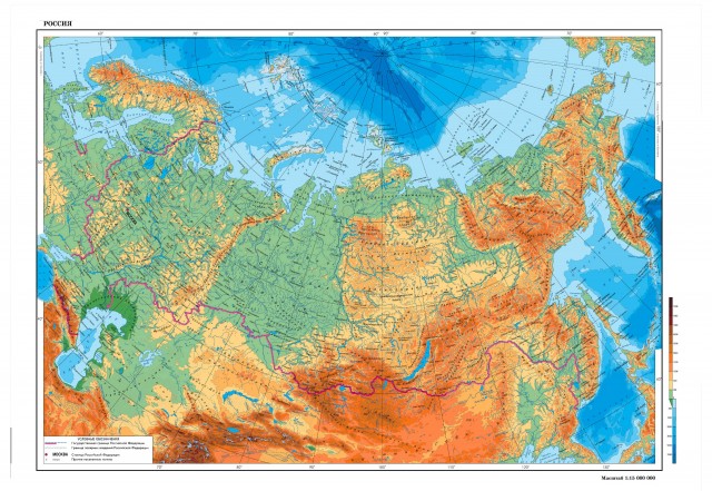 Россия (физическая карта)