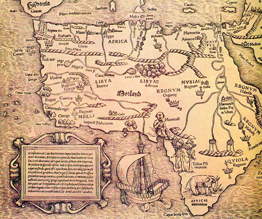 Старинная карта Африки