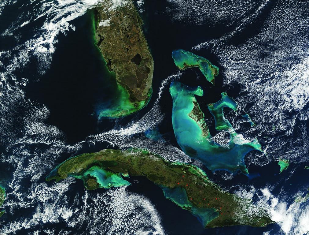 Полуостров Флорида и остров Куба (вид из космоса)