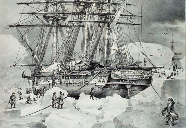Моряки экспедиции Дюмон-Дюрвиля в Антарктиде