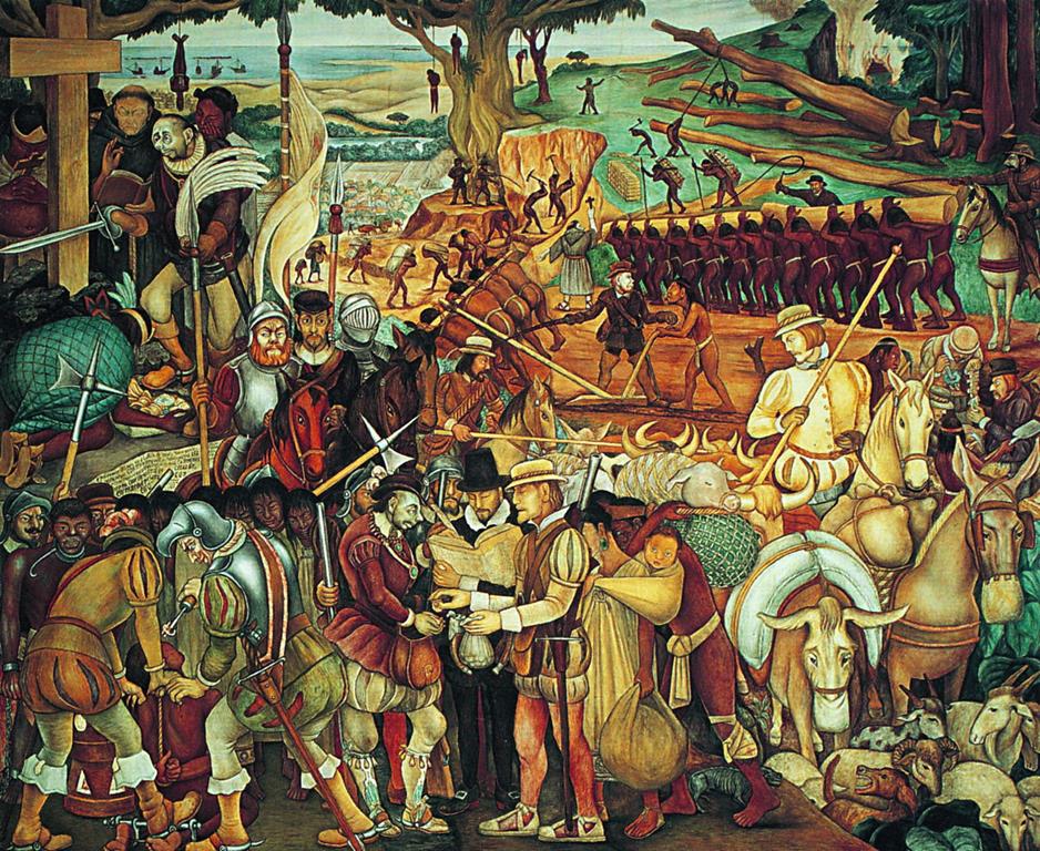 Испанцы в Южной Америке (фреска)