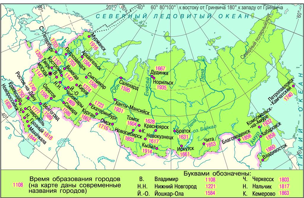 Даты основания российских городов