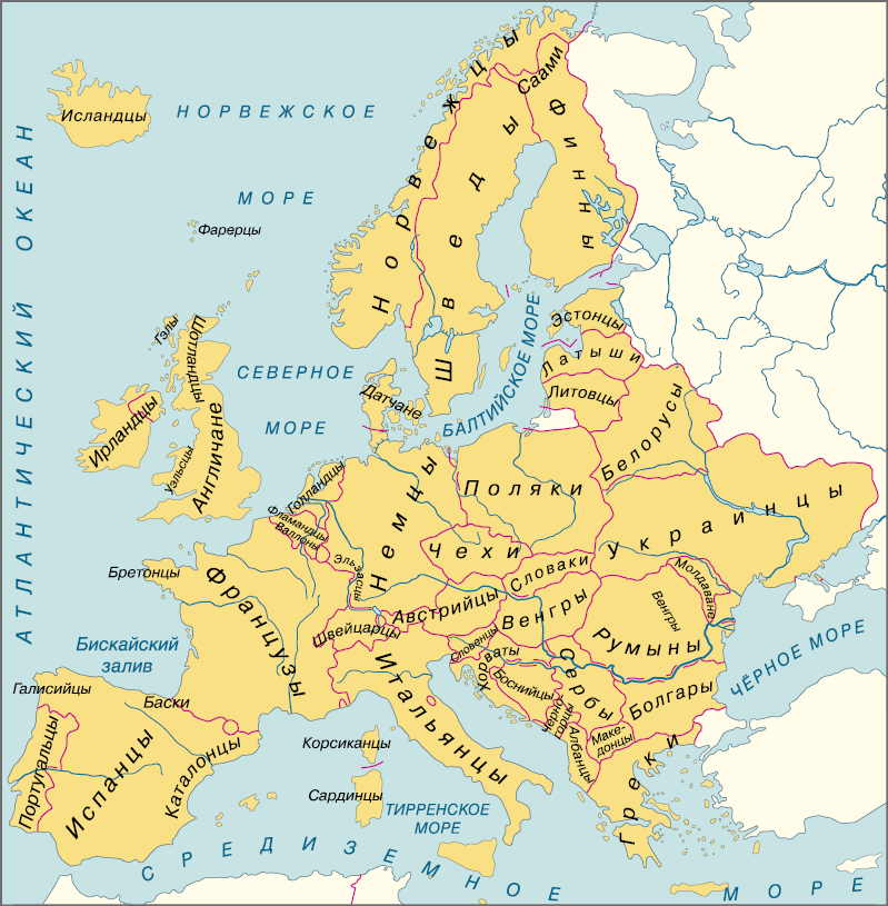 Карта европейских этносов
