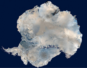 Рис. 163. Антарктида. Вид из космоса