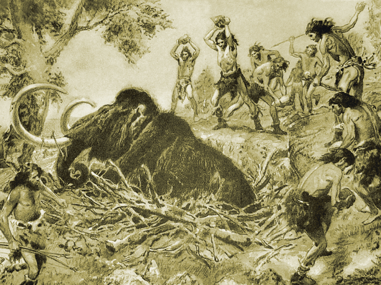 Рис. 168. Охота на мамонта