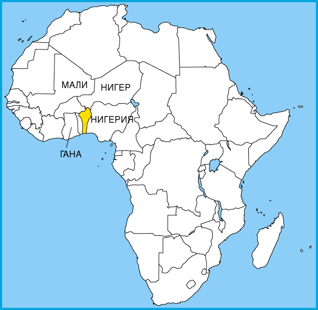 Бенин на карте мира