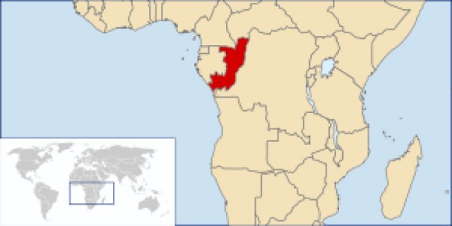 Конго на карте Африки