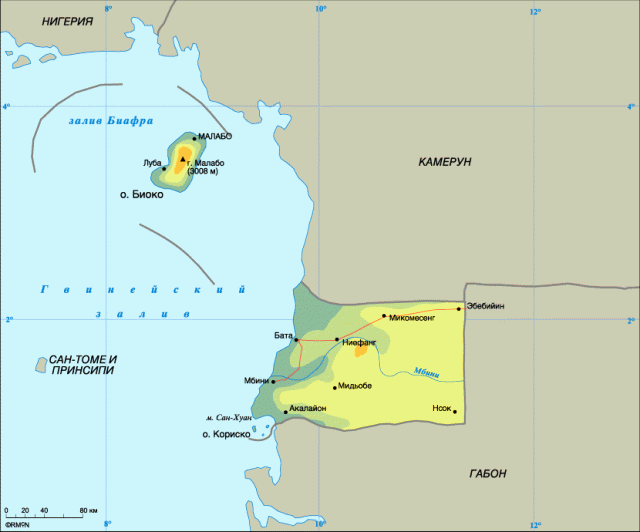 карта Экваториальная Гвинея