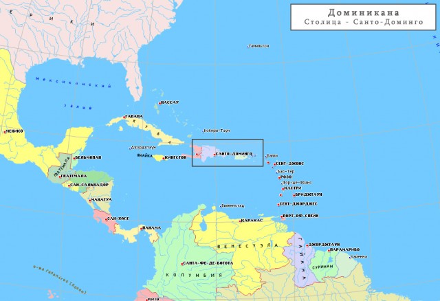 Доминиканская Республика на карте