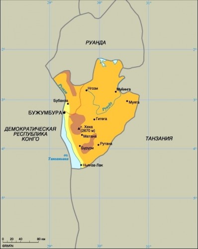 Карта Бурунди