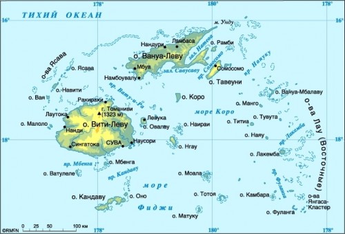 Карта Фиджи