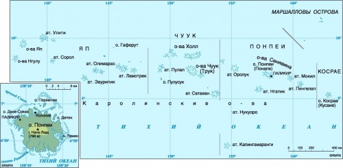 Карта Микронезии