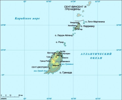 Карта Гренады