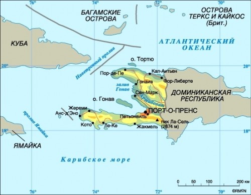 Карта Гаити