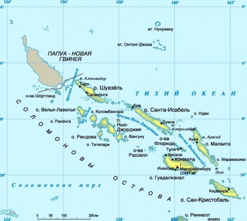 Карта Соломоновых Островов