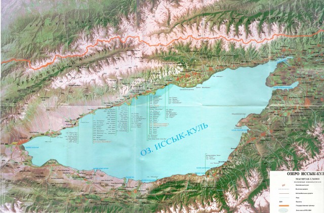 карта озеро Иссык-Куль