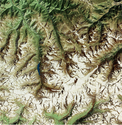 Алтай, Катунский хребет (космический снимок) 