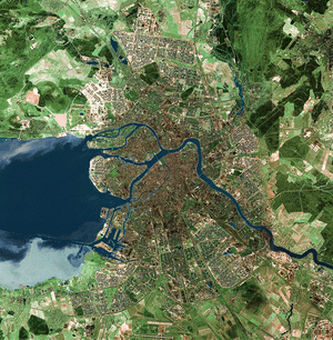 Город Санкт-Петербург (космический снимок) 