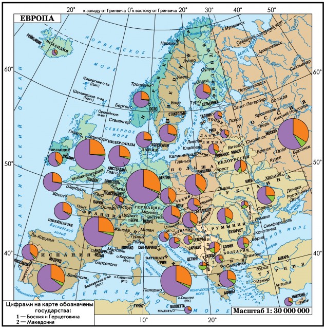 Карта валовой внутренний продукт Европы