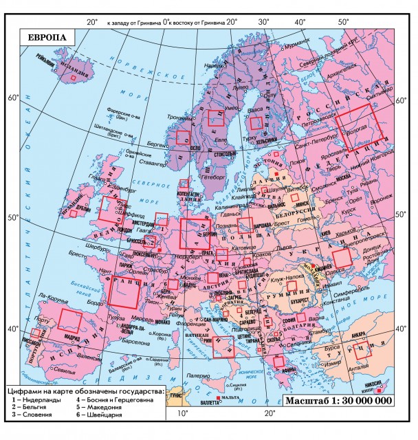 Карта производство электроэнергии в Европе