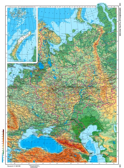 Карта Европейская часть России