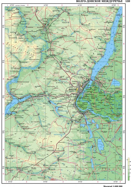 Карта Волго-Донское междуречье