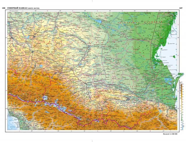 Карта Северный Кавказ. Центр. Восток