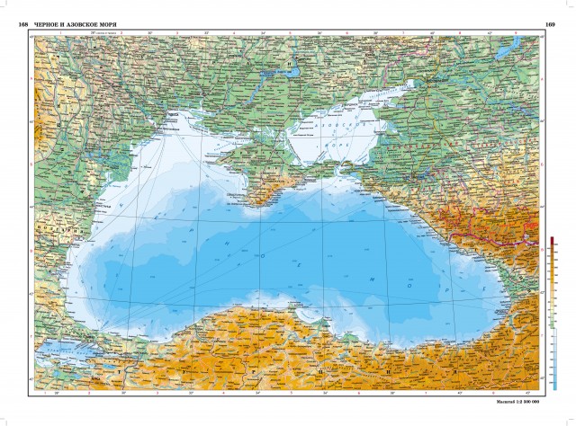 Карта Черное и Азовское моря