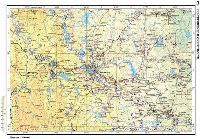 Карта Екатеринбург и окрестности