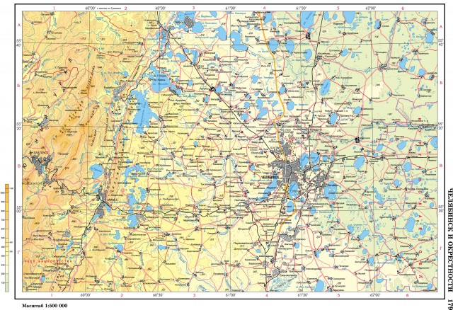 Карта Челябинск и окрестности
