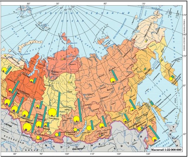 Карта общее образование в России (восток России)