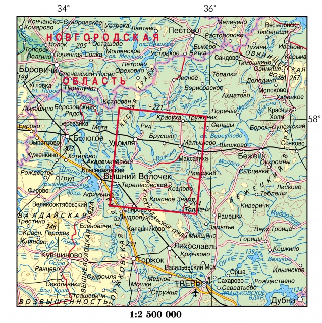 Карта Удомля и окрестности
