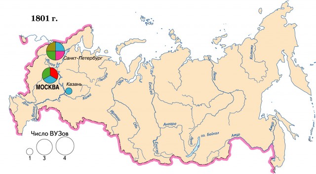 Территориальная организация высшего образования в России (1801 г.)
