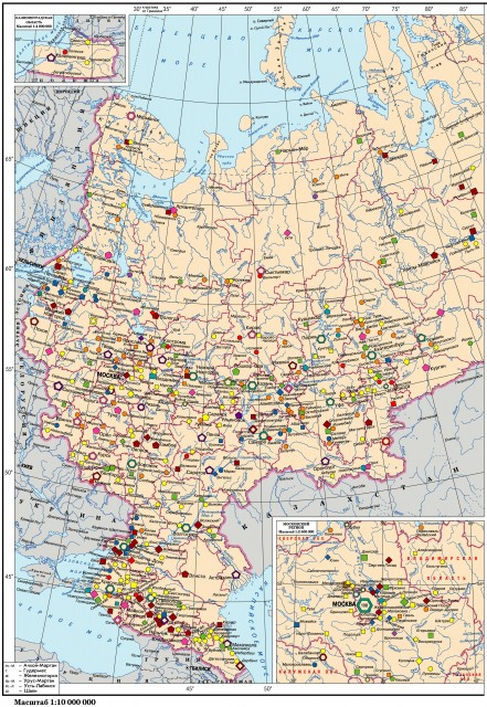 Карта центры высшего образования в России