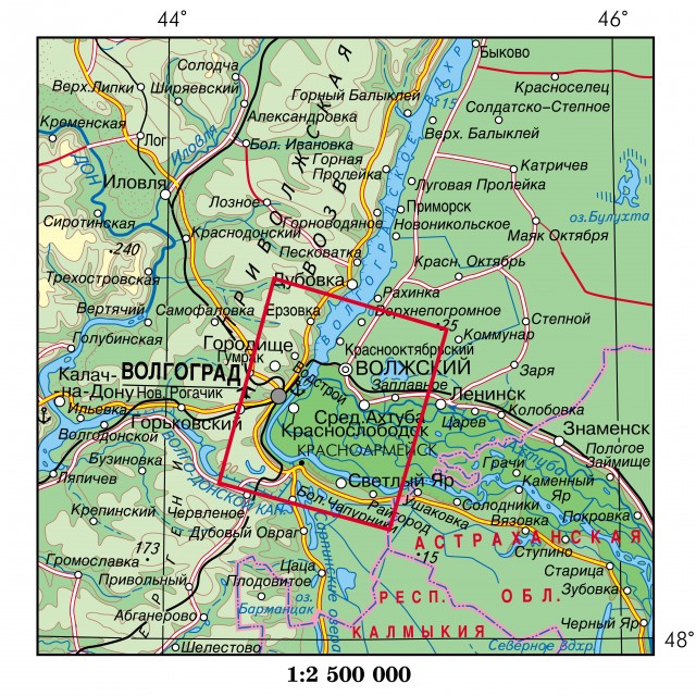 Карта Волгоград и окрестности