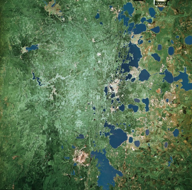 Фото из космоса Карта Южный Урал. Окрестности Кыштыма