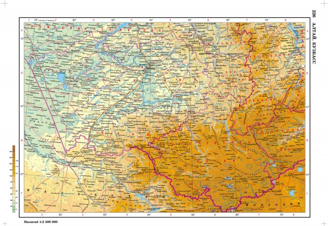 Карта Алтай. Кузбасс
