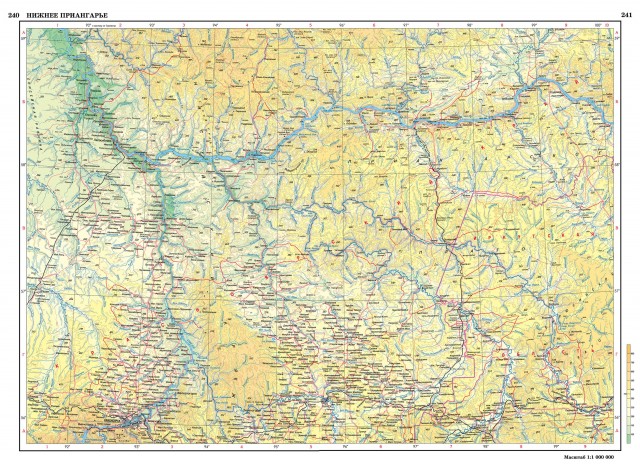 Карта Нижнее Приангарье