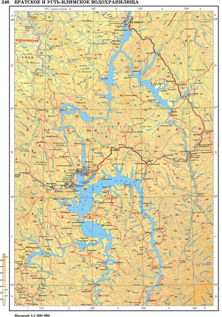 Карта Братское водохранилище