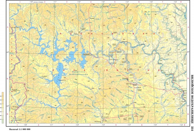Карта Вилюйское водохранилище