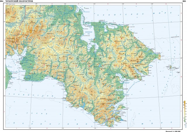 Карта Чукотский полуостров