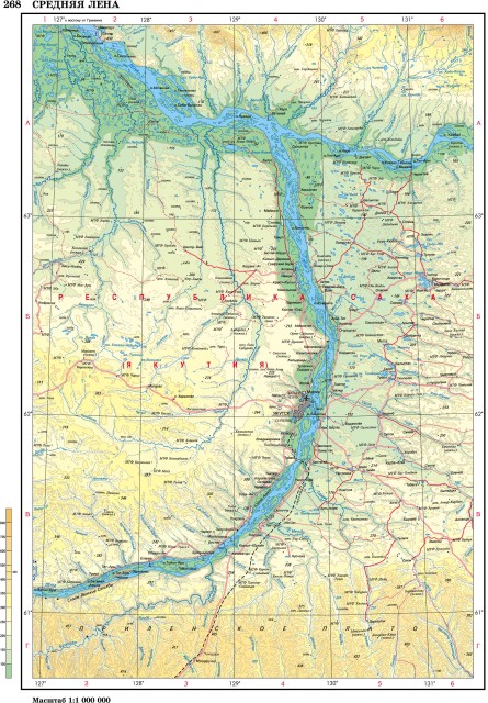 Карта Средняя Лена