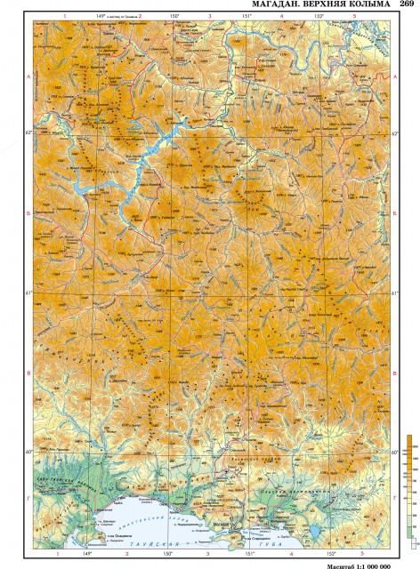 Карта Магадан и его окрестности