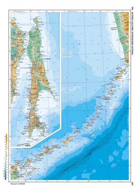 Карта Остров Сахалин. Курильские острова