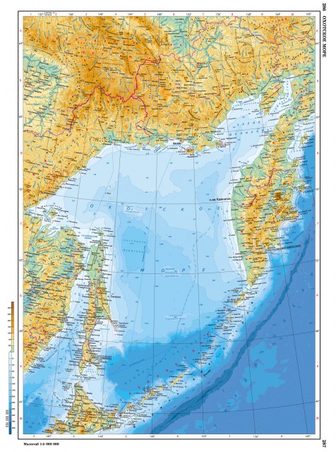 Карта Охотское море