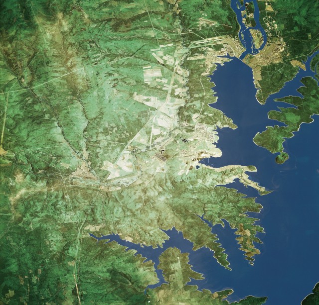 Фото из космоса Братское водохранилище