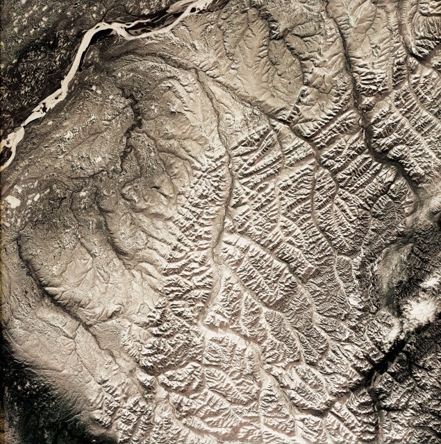 Фото из космоса Верхоянский хребет