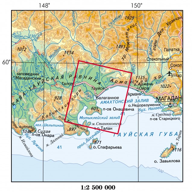 Карта Кава-Тауйская равнина. 