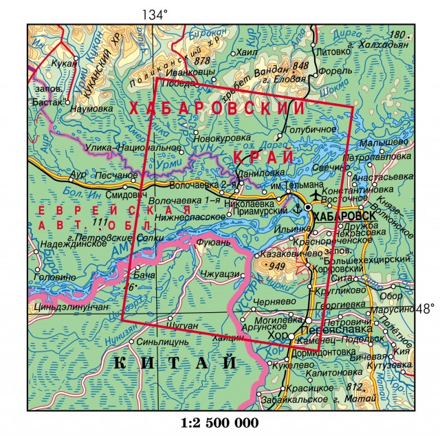 Карта Хабаровск и окрестности