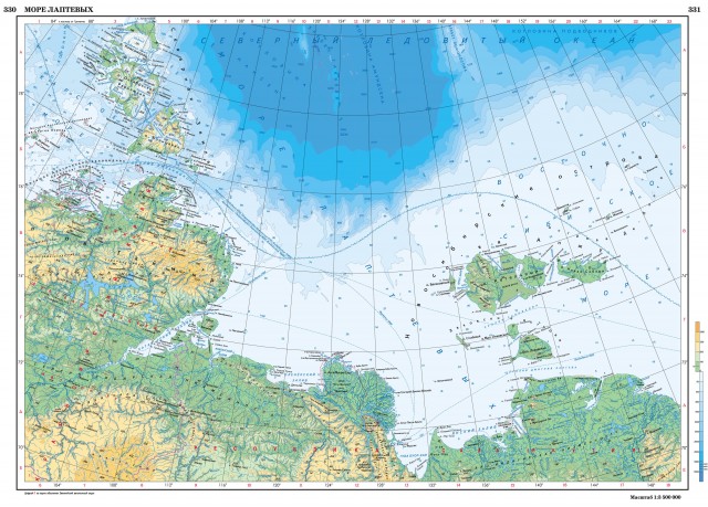 Карта Море Лаптевых